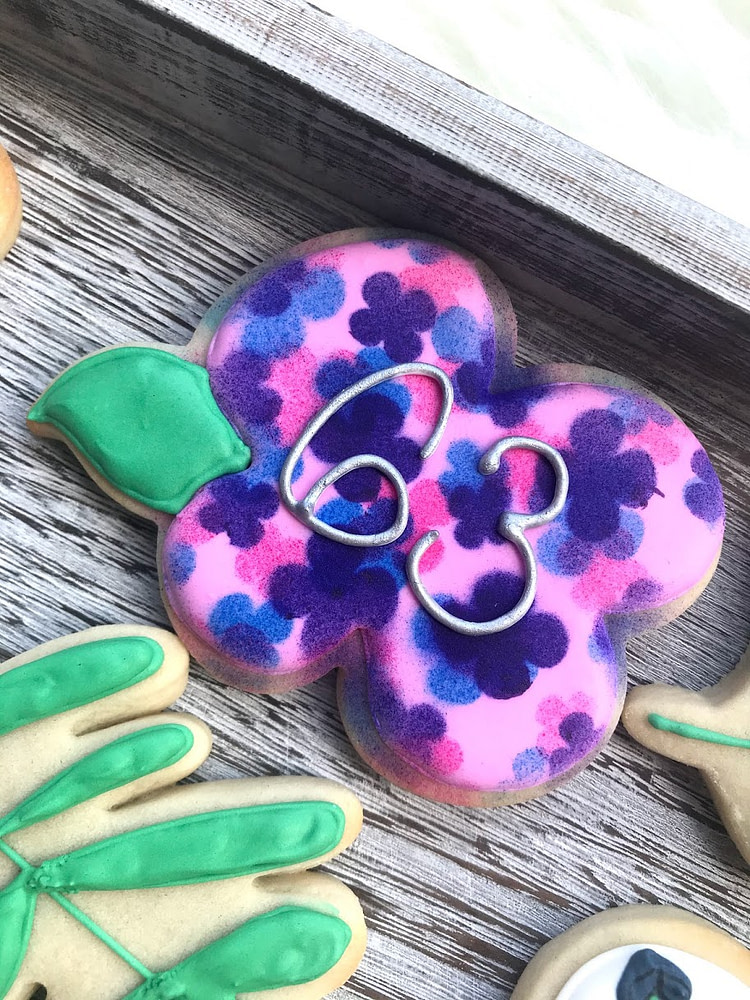 Airbrushed Flower Birthday Cookies Canuck Creativity
